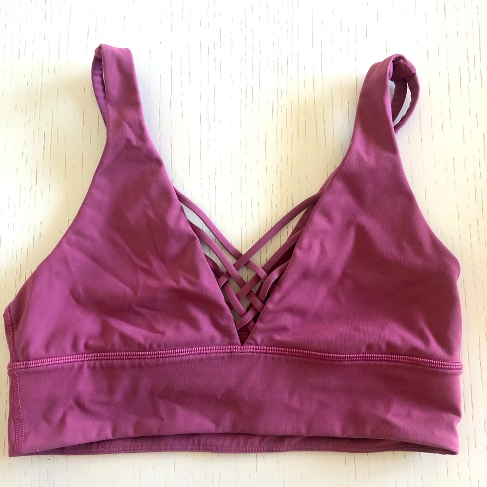 Lululemon pink long line sports bra - excellent condition